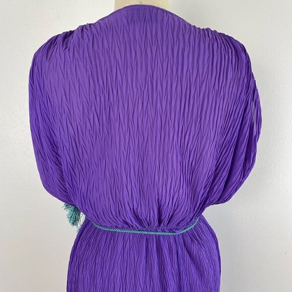Vintage Vue Novo Sheer Purple Midi Dress Size S EUC - Picture 6 of 7